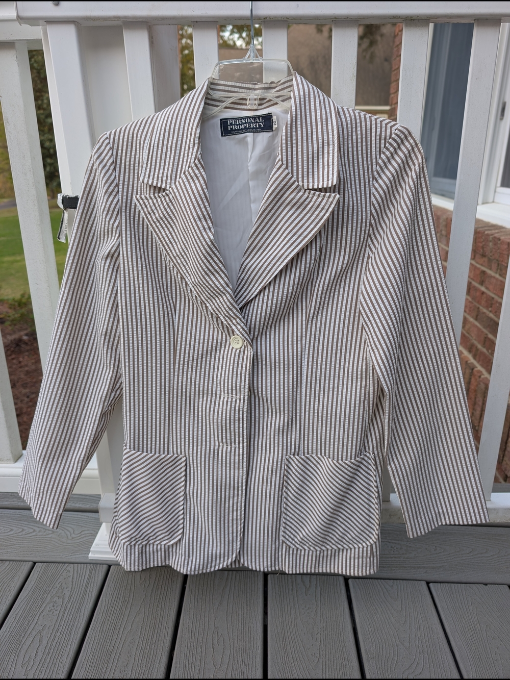 Leslie Fay Seersucker Blazer Fit 6/8
